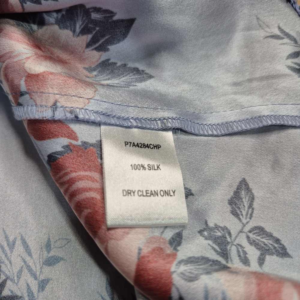 Parker Light Blue and Red Floral Silk Maxi Dress - Picture 3 of 11
